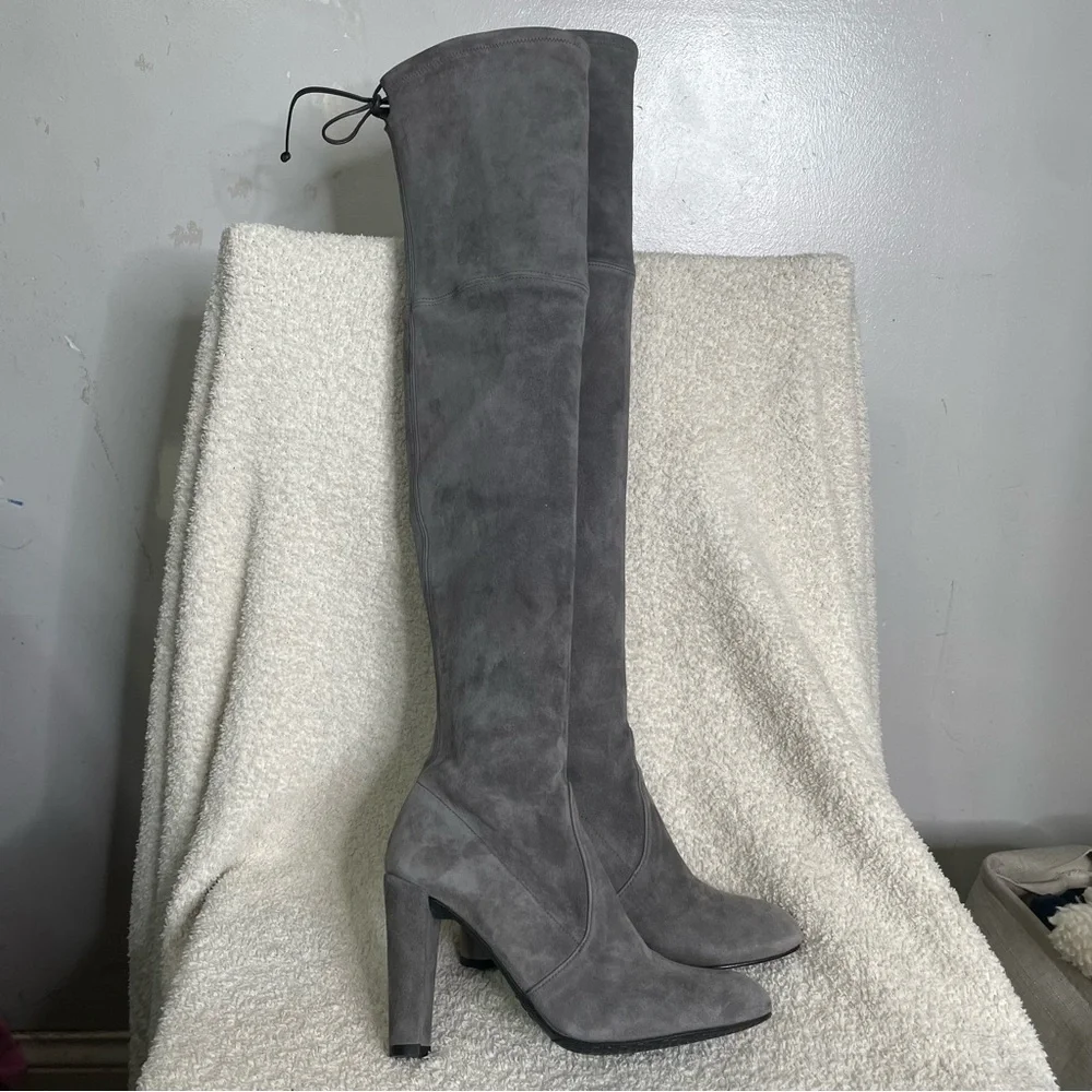 Stuart Weitzman Suede Highland Heeled Over The Knee Slouchy High Glove‎ Boot 4.5